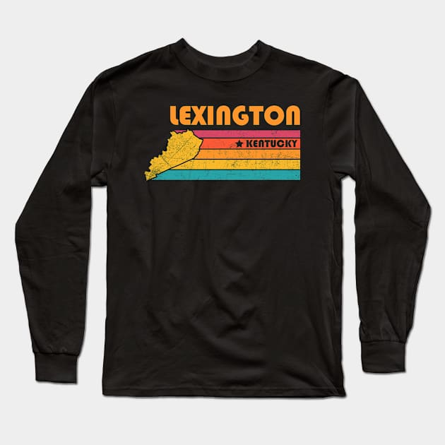 Lexington Kentucky Vintage Distressed Souvenir Long Sleeve T-Shirt by NickDezArts